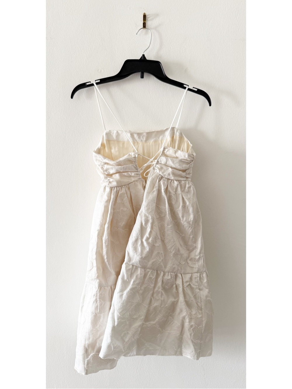 Sezane Editions Charlie Ivory White Floral Brocade Mini Dress Size US 4 - Picture 8 of 11